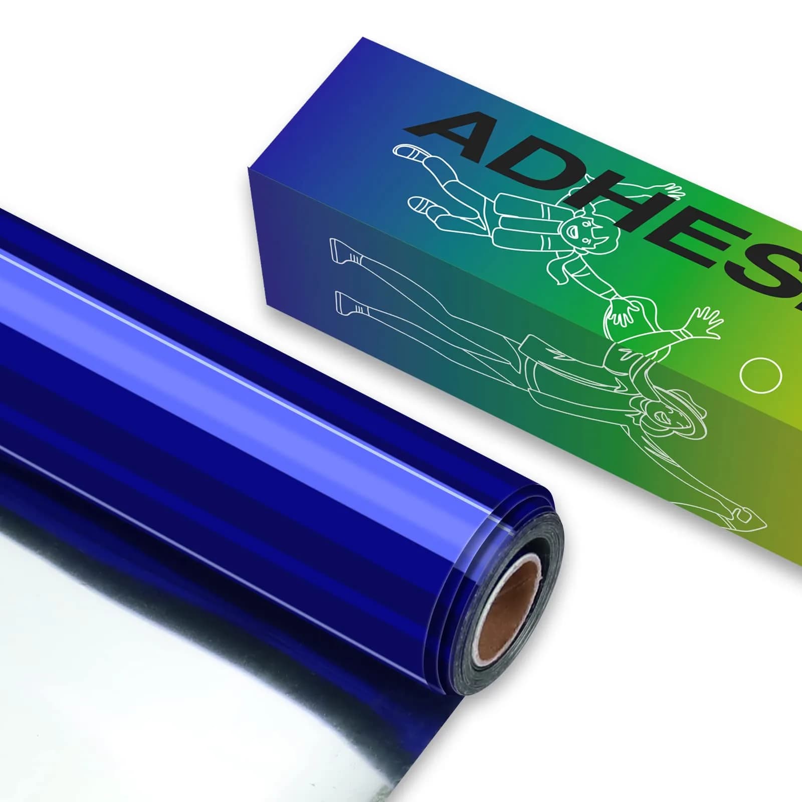 HTVRONT Blue Chrome Permanent Vinyl Roll 12" x 10FT | Waterproof & Easy Weed - main product image