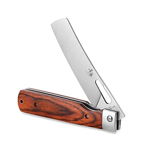 SENBON 440A Stainless Steel Folding Chef Knife 11.8cm (4.65in) Blade | Hand-Polished Olive Wood Handle thumbnail 5