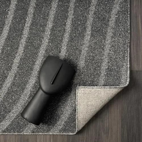 LUXE WEAVERS Modern Geometric Wave Anthracite 9x12 Area Rug | Contemporary Geometric Design with Jute Backing thumbnail 7