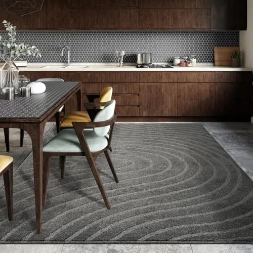 LUXE WEAVERS Modern Geometric Wave Anthracite 9x12 Area Rug | Contemporary Geometric Design with Jute Backing thumbnail 8