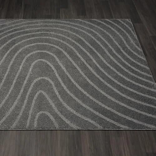 LUXE WEAVERS Modern Geometric Wave Anthracite 9x12 Area Rug | Contemporary Geometric Design with Jute Backing thumbnail 3