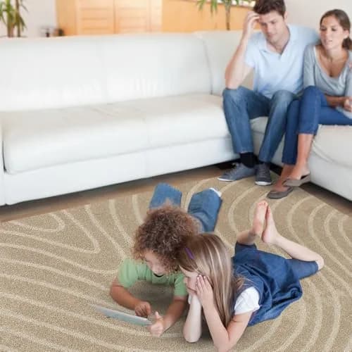 LUXE WEAVERS Modern Geometric Wave Beige 2x3 Area Rug | Contemporary Pattern, Soft Texture, 2' x 3' (0.61m x 0.91m) thumbnail 2