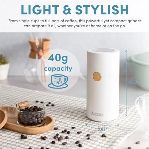 Aroma Housewares Mini Electric Coffee Grinder 40g (1.4 oz) | Fast Grinding for Coffee Beans, Spices, Herbs thumbnail 5