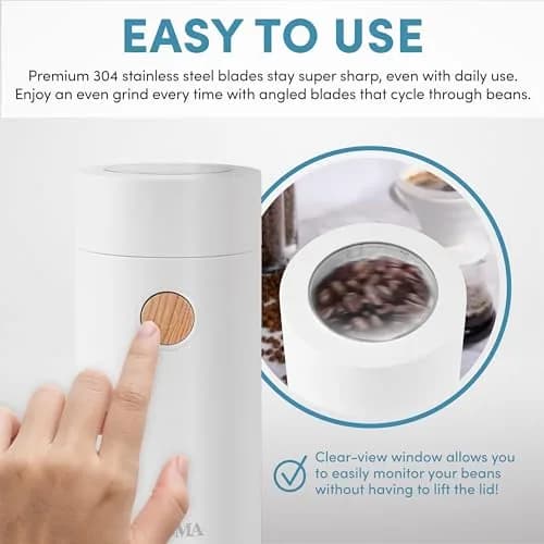 Aroma Housewares Mini Electric Coffee Grinder 40g (1.4 oz) | Fast Grinding for Coffee Beans, Spices, Herbs thumbnail 3