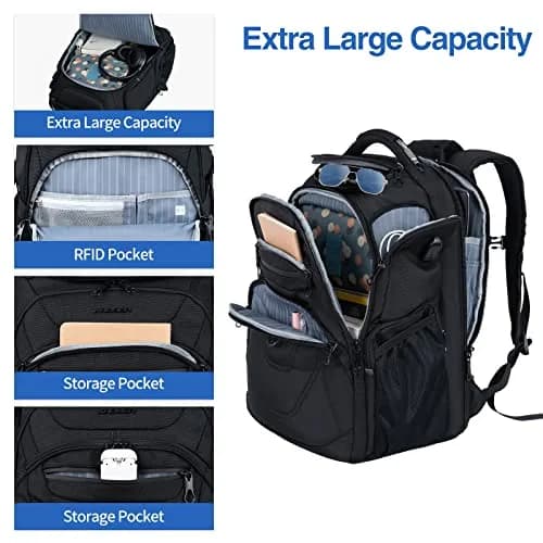 KROSER TSA Friendly Laptop Backpack 17.3 inch XL | Water-Repellent College Daypack with RFID & USB - view 3