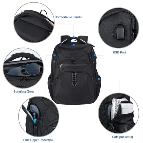 KROSER TSA Friendly Laptop Backpack 17.3 inch XL | Water-Repellent College Daypack with RFID & USB - view 4