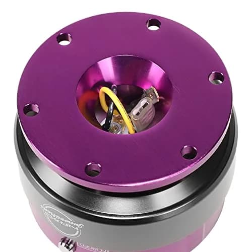 NRG Innovations Steering Wheel Quick Release Kit with Titanium Ring, Purple Body | Durable Aluminum, Universal Fit for Racing & Street (70-120 chars) thumbnail 4