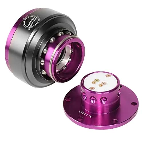 NRG Innovations Steering Wheel Quick Release Kit with Titanium Ring, Purple Body | Durable Aluminum, Universal Fit for Racing & Street (70-120 chars) thumbnail 5