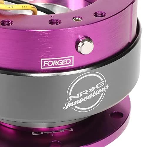 NRG Innovations Steering Wheel Quick Release Kit with Titanium Ring, Purple Body | Durable Aluminum, Universal Fit for Racing & Street (70-120 chars) thumbnail 2