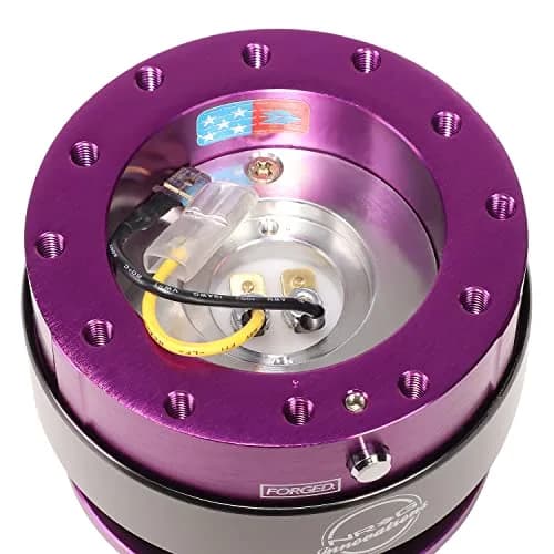 NRG Innovations Steering Wheel Quick Release Kit with Titanium Ring, Purple Body | Durable Aluminum, Universal Fit for Racing & Street (70-120 chars) thumbnail 3
