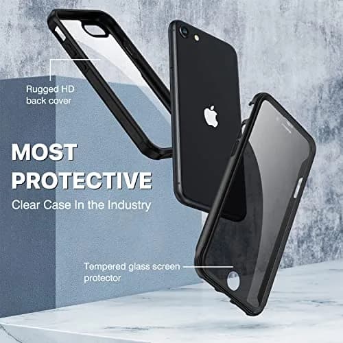 CENHUFO Privacy Case for iPhone SE 2022/2020, iPhone 8/7 | Full Body Shockproof with Built-in Privacy Screen Protector thumbnail 3
