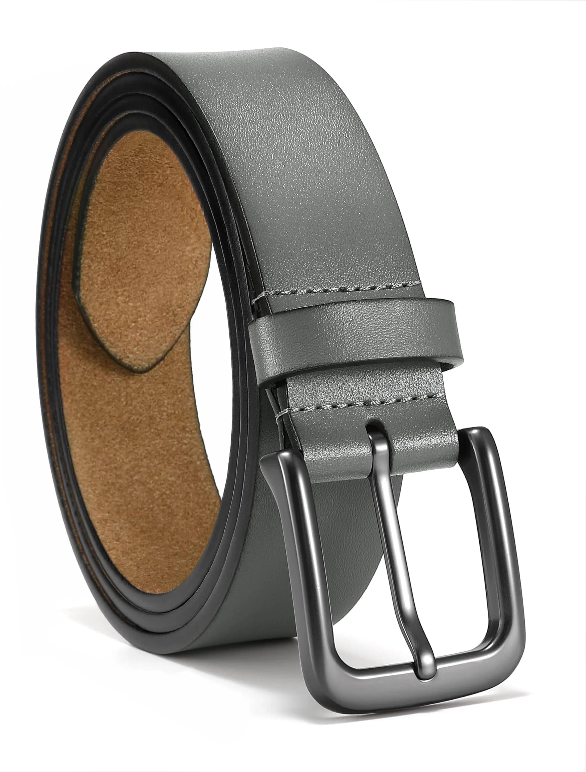 CHAOREN Mens Belts Leather 35mm for Jeans | Durable Casual Belt with Classic Buckle