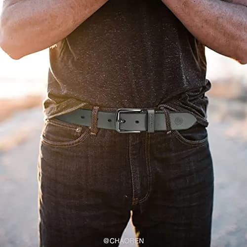 CHAOREN Mens Belts Leather 35mm for Jeans | Durable Casual Belt with Classic Buckle thumbnail 2