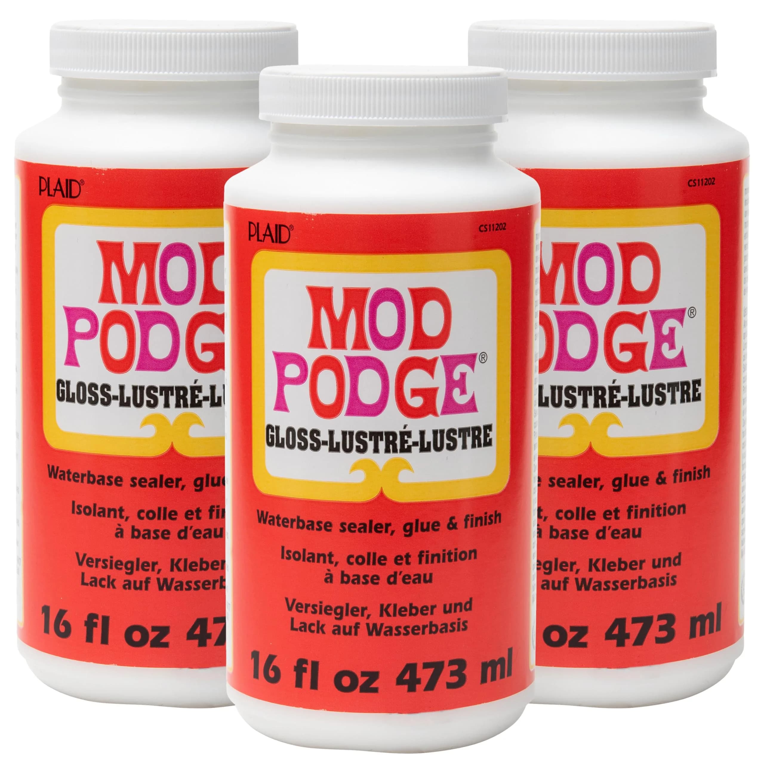 Mod Podge Gloss Waterbase Sealer 148ml (16 Fl Oz) Pack of 3 | Acrylic Sealer for Crafts - main product image