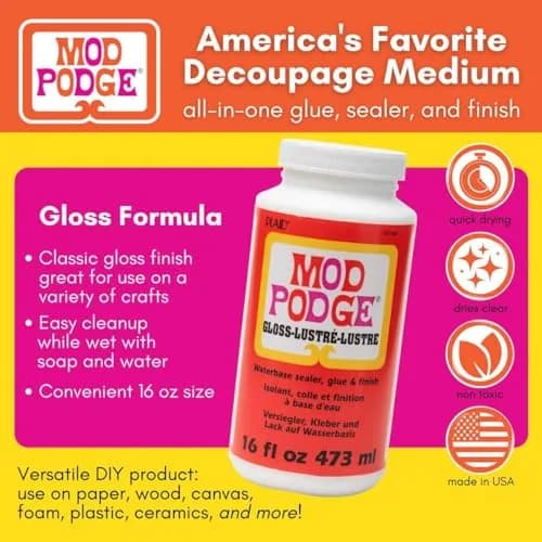 Mod Podge Gloss Waterbase Sealer 148ml (16 Fl Oz) Pack of 3 | Acrylic Sealer for Crafts thumbnail 2