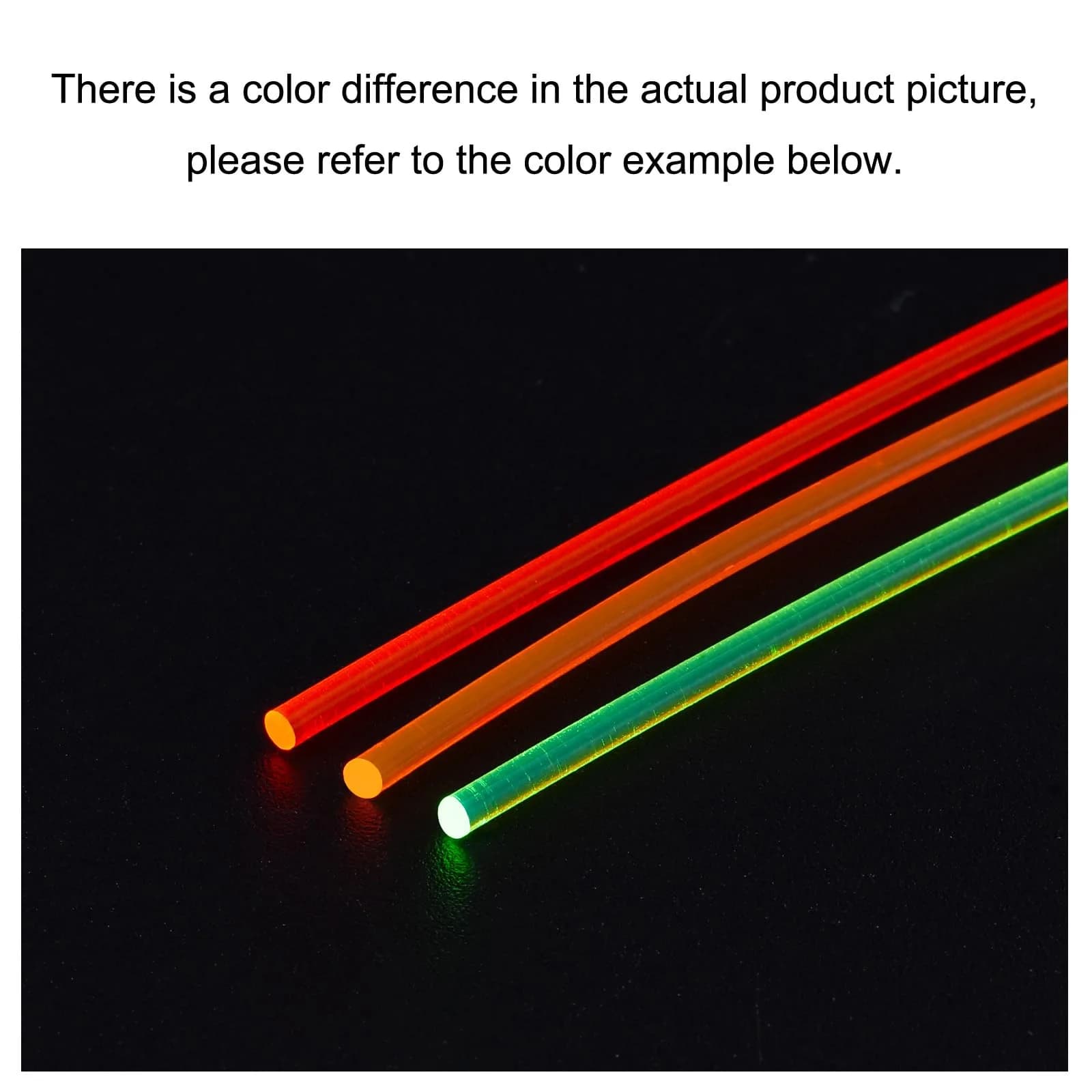 MECCANIXITY Fiber Optic Rods PMMA 1mm x 20cm (0.04in x 7.87in) | Fluorescence Red, Green, Orange, Pack of 5 - view 3