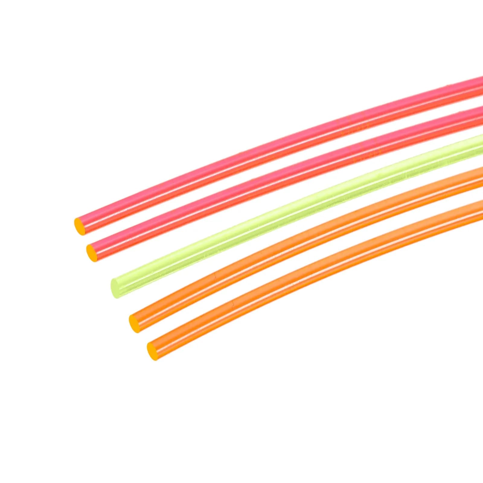 MECCANIXITY Fiber Optic Rods PMMA 0.5mm x 20cm (0.02in x 7.87in) | Red, Green, Orange Set of 5 — 1.5mmx20cm