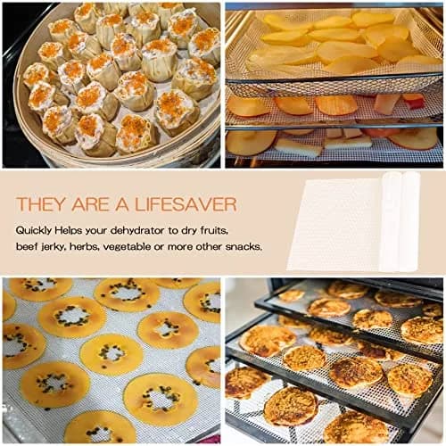 DOSTK Silicone Dehydrator Sheets 35.6cm x 35.6cm (14" x 14") | 9 Pack Non-Stick Reusable Mats for Fruit Dryer Mesh thumbnail 4