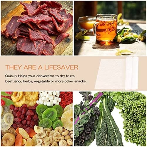 DOSTK Silicone Dehydrator Sheets 35.6cm x 35.6cm (14" x 14") | 9 Pack Non-Stick Reusable Mats for Fruit Dryer Mesh thumbnail 5