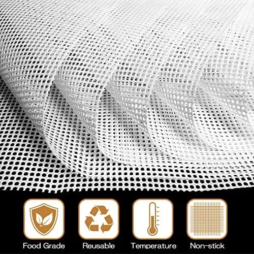 DOSTK Silicone Dehydrator Sheets 35.6cm x 35.6cm (14" x 14") | 9 Pack Non-Stick Reusable Mats for Fruit Dryer Mesh thumbnail 2