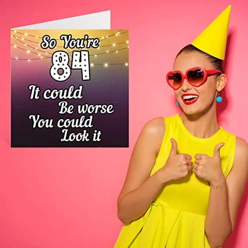 Stuff4 Humorous Birthday Greeting Card for Men & Women | Funny 84th Birthday Design, 145mm x 145mm, Blank Inside thumbnail 7