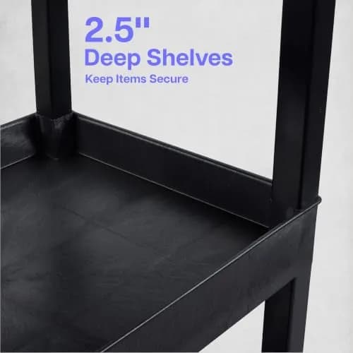 Luxor Utility Cart 24x18 inch | Heavy-Duty 3 Shelf Black, Made in USA (70-120c) thumbnail 3