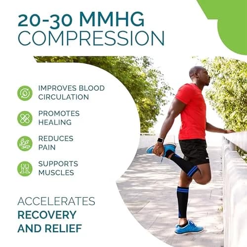 Run Forever Calf Compression Sleeve for Men & Women, 20-30mmHg, X-Large (16-19" Calf) | FDA Approved Medical Grade Support thumbnail 4