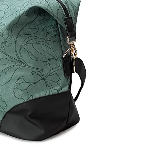 Jadyn Luna Women's Weekender Bag and Travel Duffel, Large 37 Liter Capacity (Sage Flora) | Durable Polyester & Vegan Leather thumbnail 8