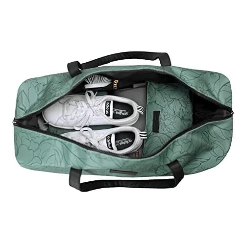 Jadyn Luna Women's Weekender Bag and Travel Duffel, Large 37 Liter Capacity (Sage Flora) | Durable Polyester & Vegan Leather thumbnail 9
