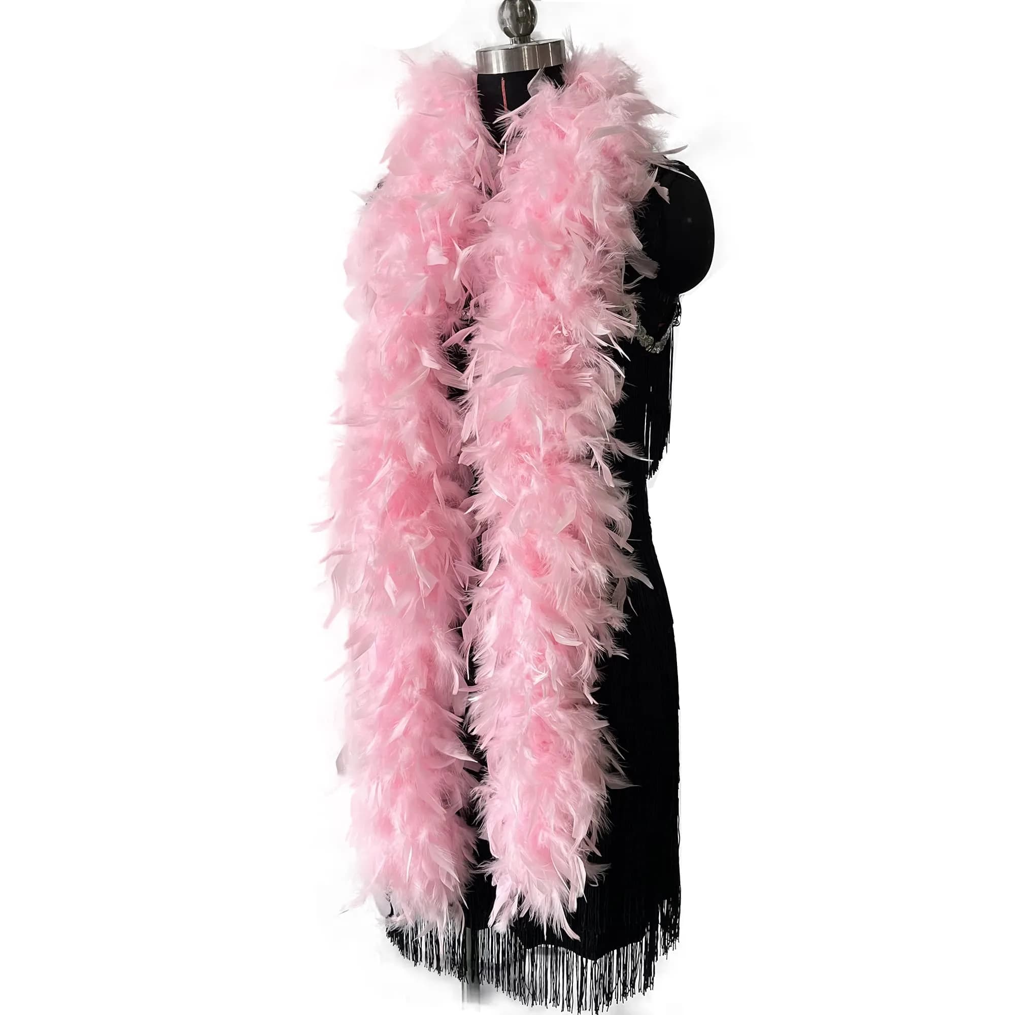 Happy Feather 100g Feather Boa for DIY Craft, Party, Halloween | Light Pink, 70.9 inches
