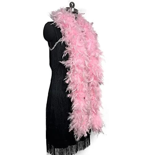 Happy Feather 100g Feather Boa for DIY Craft, Party, Halloween | Light Pink, 70.9 inches thumbnail 4