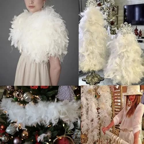 Happy Feather 100g Feather Boa for DIY Craft, Party, Halloween | Light Pink, 70.9 inches thumbnail 7