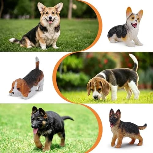 EYSCOTA 12PCS Dog Figurines Playset, Realistic Detailed Plastic Puppy Figures, Hand Painted Mini Dog Figures Toy Set Cake Toppers Easter Egg Birthday Gift for Kids Toddlers thumbnail 8