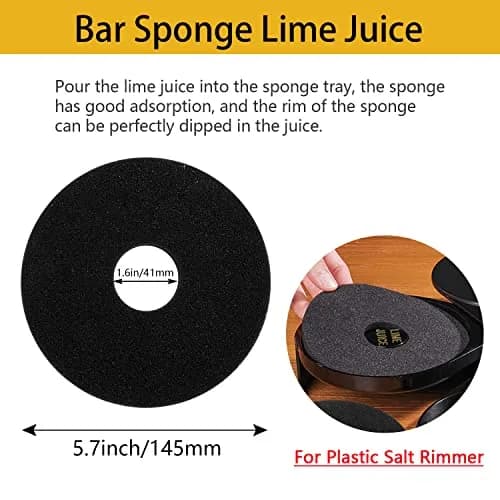 TonJin Black 2pcs Bar Salt Rimmer Sponges | Replacement for Glass Rimmer, Margarita Salter, Lime Juice thumbnail 4