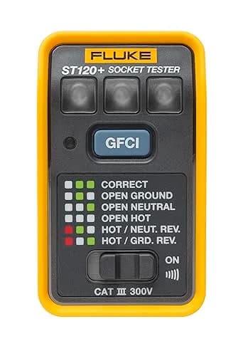 Fluke ST120+ GFCI Socket Tester with Audible Beeper & LEDs | Cat III 300V Rated thumbnail 1