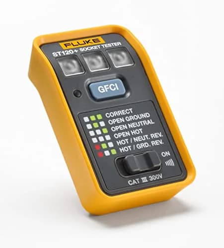 Fluke ST120+ GFCI Socket Tester with Audible Beeper & LEDs | Cat III 300V Rated thumbnail 2