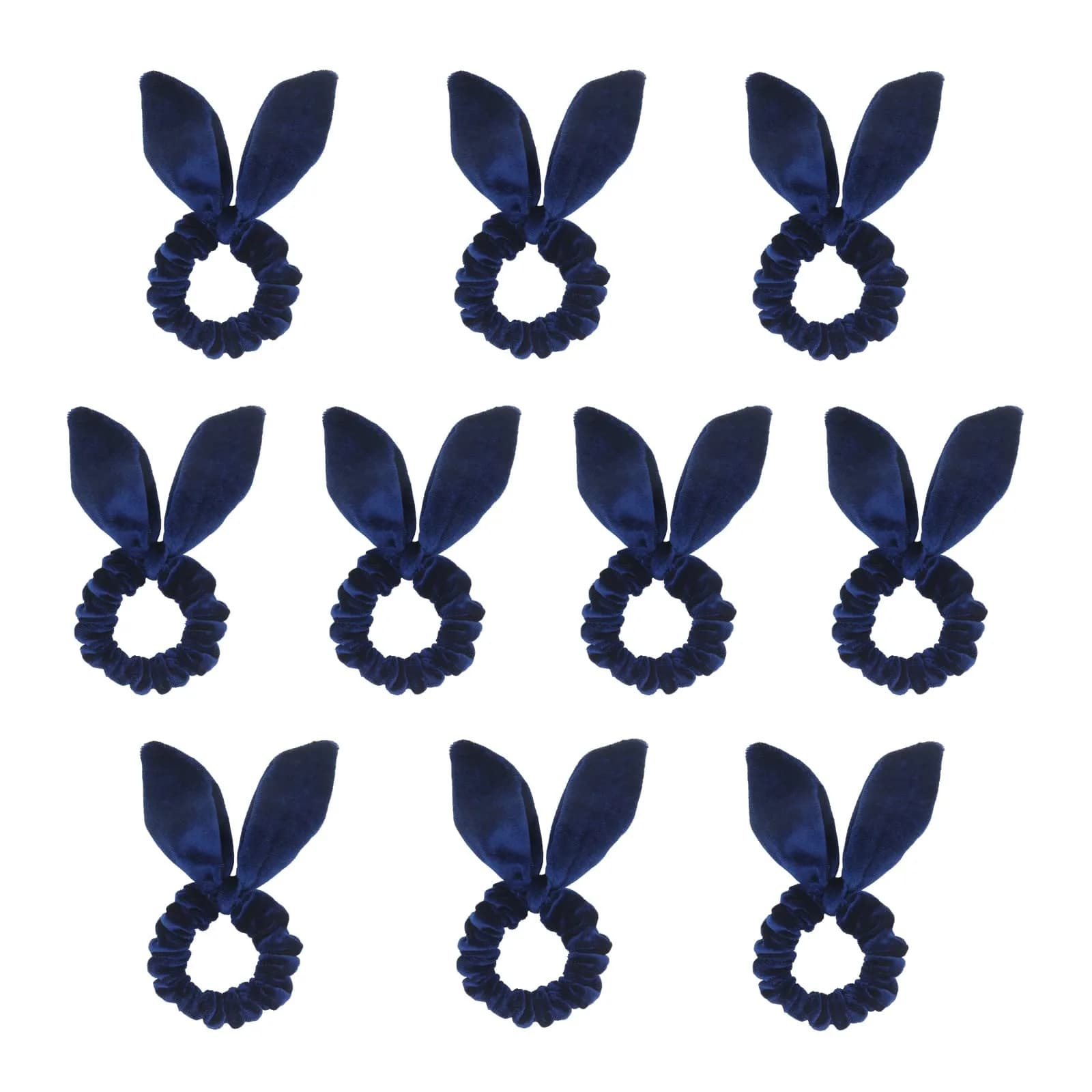 LFOUVRE Velvet Scrunchies with Bow 10-Pack | Mini Thin Elastic Hair Ties for Women - main product image
