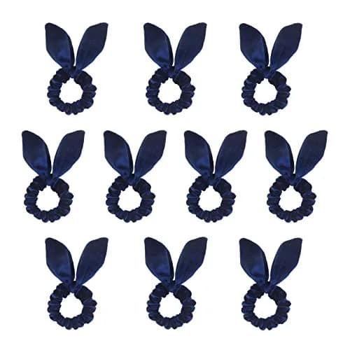 LFOUVRE Velvet Scrunchies with Bow 10-Pack | Mini Thin Elastic Hair Ties for Women thumbnail 1