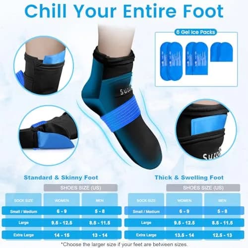 SUZZIPAD Cold Therapy Socks and Gloves Set Black L | Dual-Layer Chemo Gloves & Foot Ice Pack Wraps for Neuropathy Relief thumbnail 4