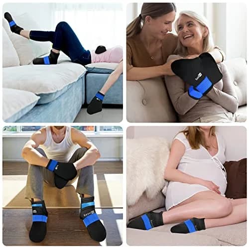 SUZZIPAD Cold Therapy Socks and Gloves Set Black L | Dual-Layer Chemo Gloves & Foot Ice Pack Wraps for Neuropathy Relief thumbnail 6