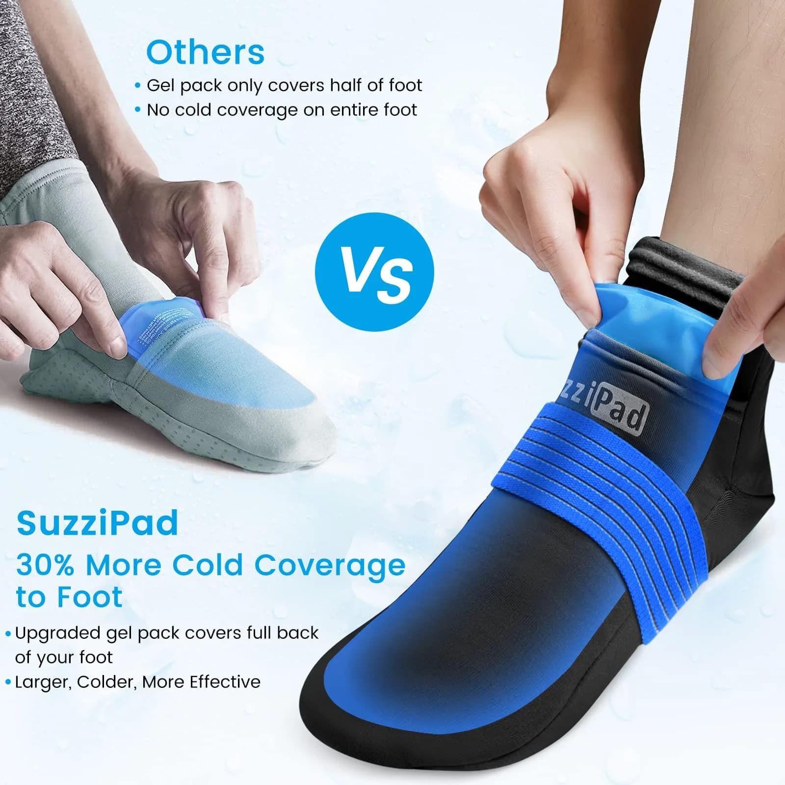 SUZZIPAD Cold Therapy Socks and Gloves Set Black L | Dual-Layer Chemo Gloves & Foot Ice Pack Wraps for Neuropathy Relief - view 3