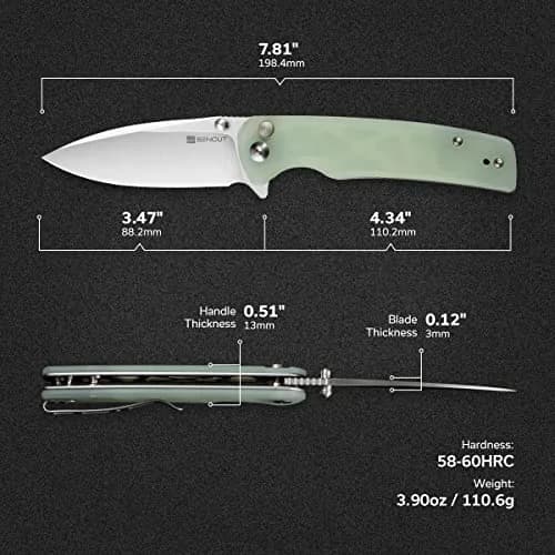 SENCUT Sachse Button Lock Pocket Knife 3.47" 9Cr18MoV Blade | Ambidextrous, Reversible Deep Carry Clip thumbnail 2