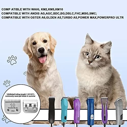 Audoc #10 Detachable Pet Clipper Blade 1.5mm (1/16") | Compatible with Andis, Oster A5, Wahl KM Series thumbnail 5