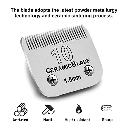 Audoc #10 Detachable Pet Clipper Blade 1.5mm (1/16") | Compatible with Andis, Oster A5, Wahl KM Series thumbnail 2