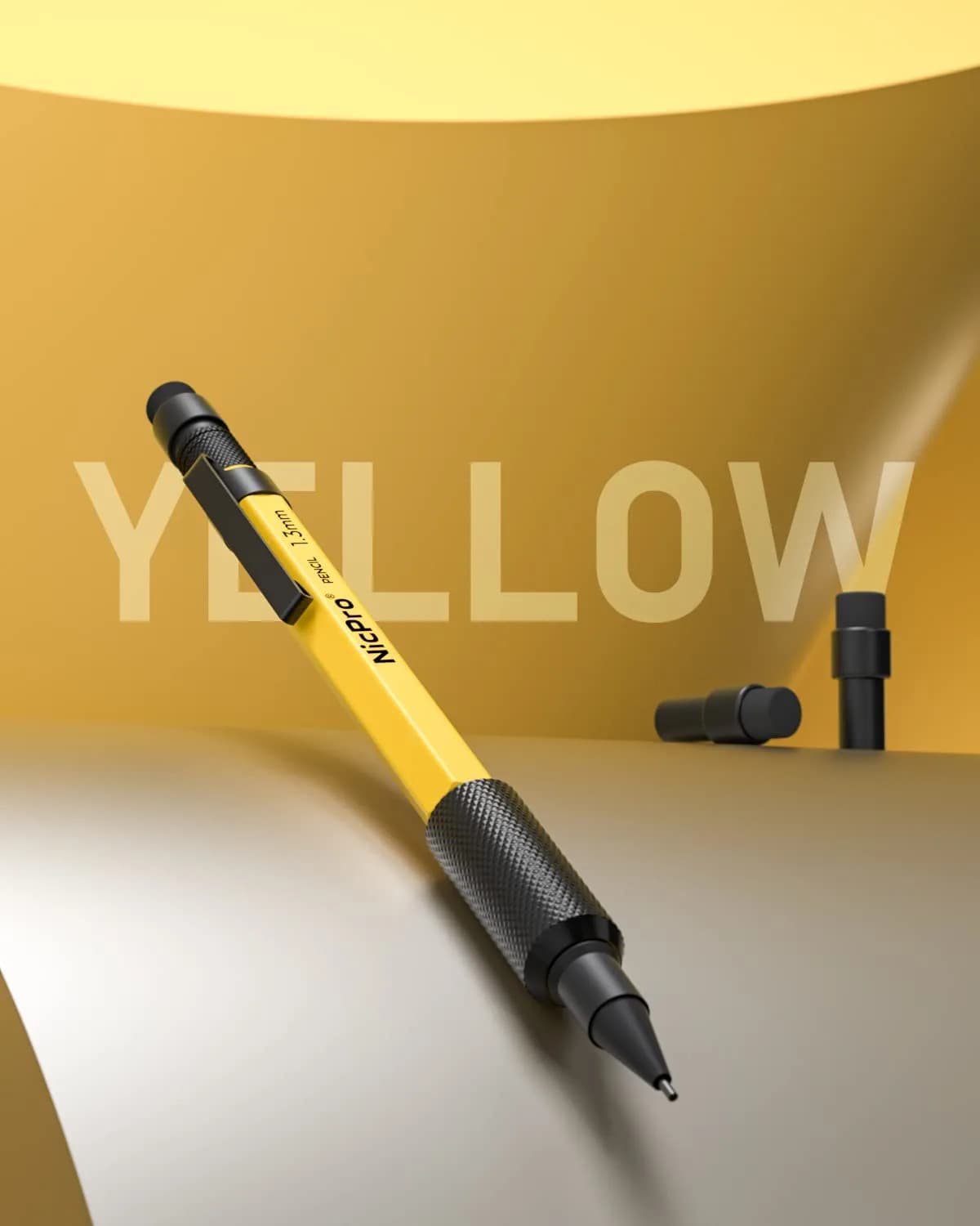 Nicpro MP2000 Yellow 1.3mm Mechanical Pencil Set with Case | Durable, Weatherproof, Smooth Writing - view 7