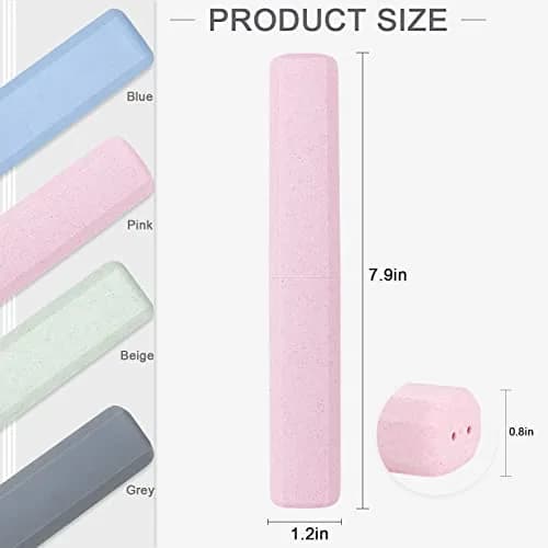 Mulbozy Travel Toothbrush Case, 4 Pack | Breathable Wheat Straw & Plastic, Portable & Eco-Friendly thumbnail 4