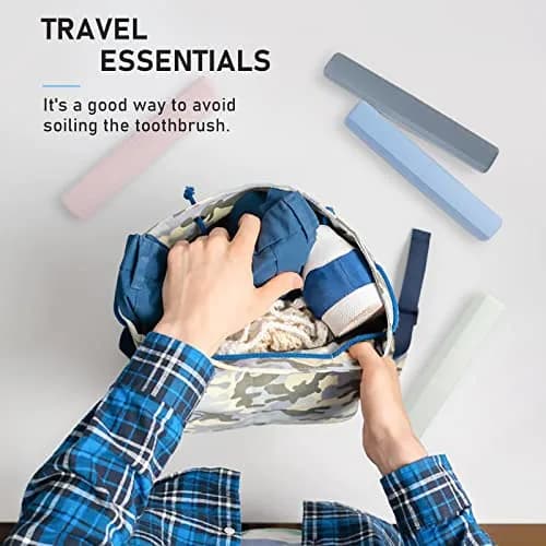 Mulbozy Travel Toothbrush Case, 4 Pack | Breathable Wheat Straw & Plastic, Portable & Eco-Friendly thumbnail 6