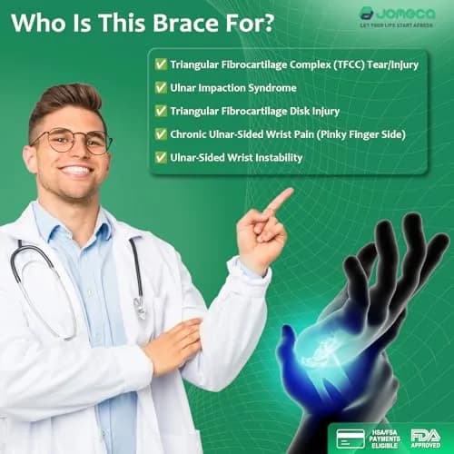 JOMECA Wrist Brace for TFCC Tears & Ulnar Pain S/M | Built-in Ring Pad for Repetitive Use Injury thumbnail 5