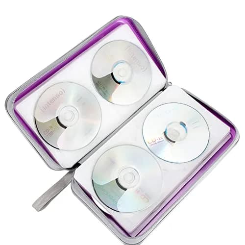 Siveit 96 Capacity CD DVD Storage Binder Case with Zipper for Car (Purple) | Holds 96 Discs Securely thumbnail 5