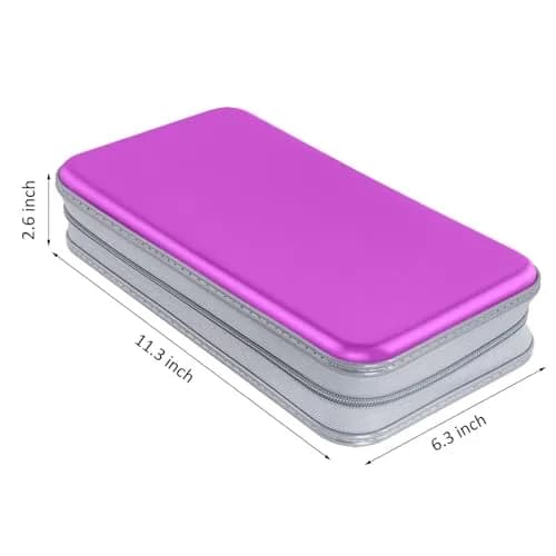 Siveit 96 Capacity CD DVD Storage Binder Case with Zipper for Car (Purple) | Holds 96 Discs Securely thumbnail 6